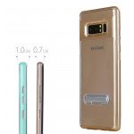 Wholesale Galaxy Note 8 Clear Armor Bumper Kickstand Case (Green)